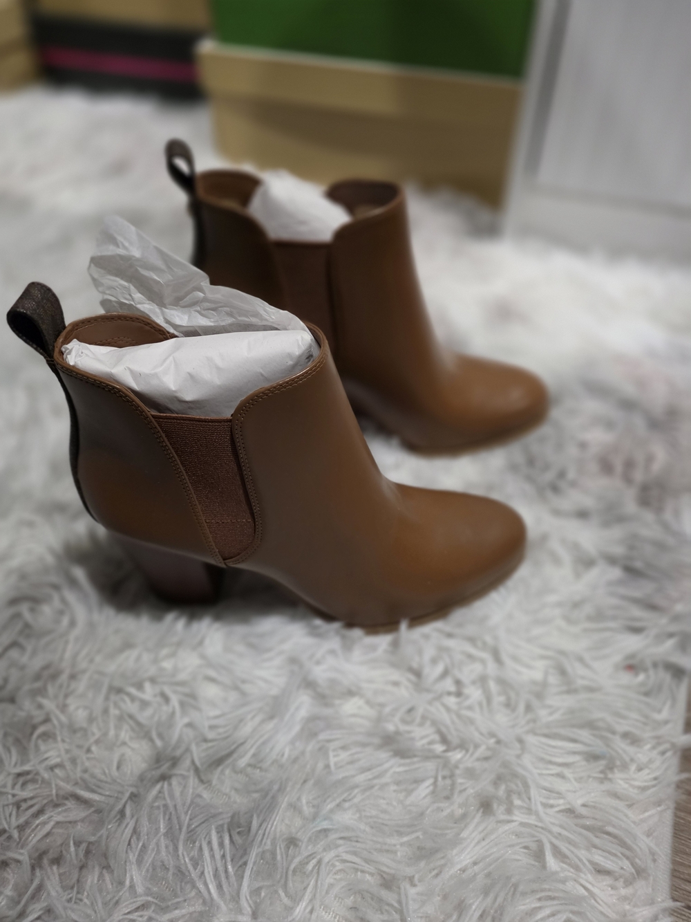 Michael Kors Cognac Leather Ankle Booties